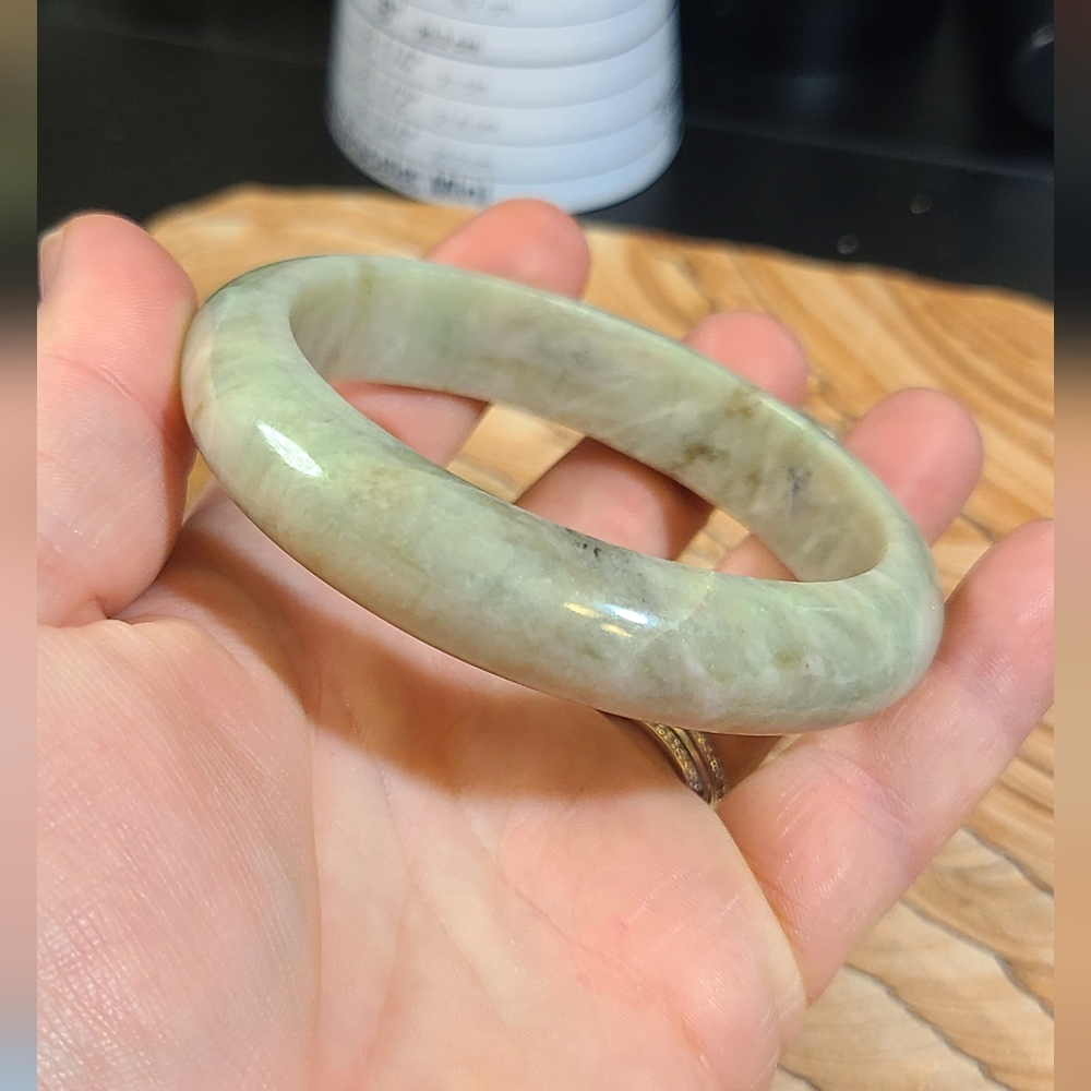 Solid Jade Bangle Bracelet - image 2